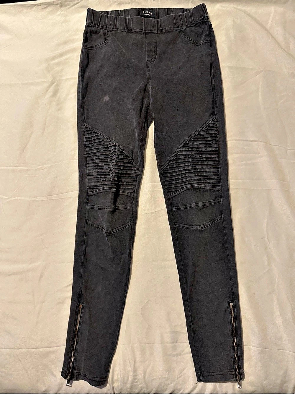 Beulah Black Moto Skinny Jeans Size Medium